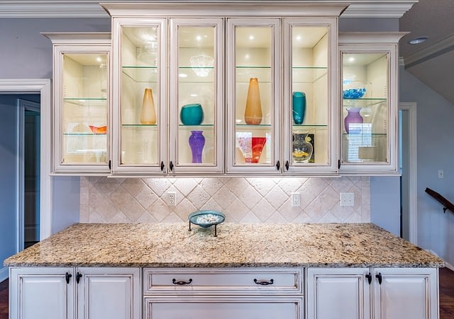 glass cabinets in kitchen